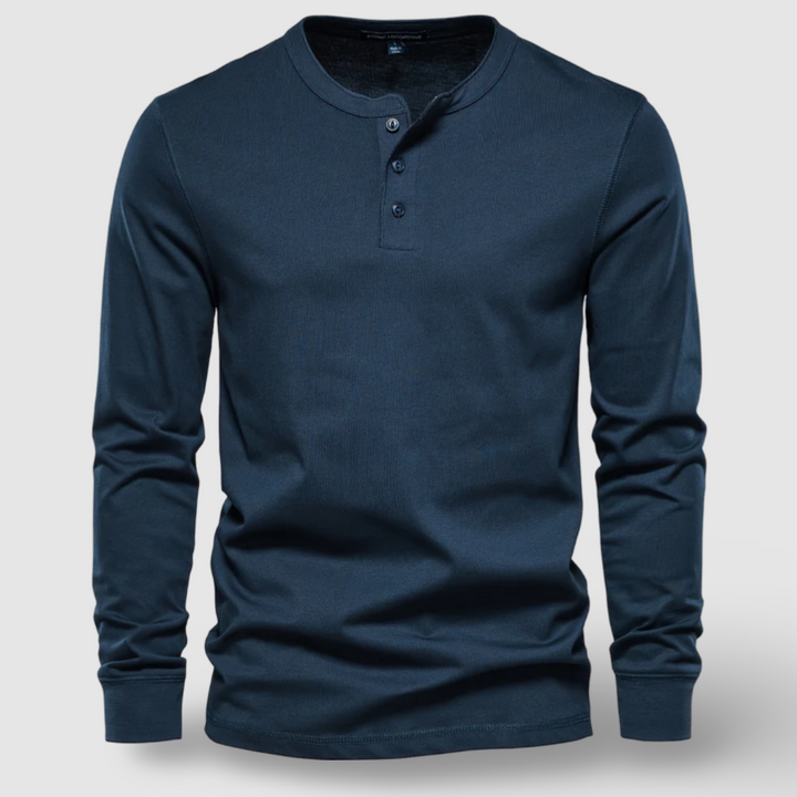 Elegant Cotton Long Sleeve Henley