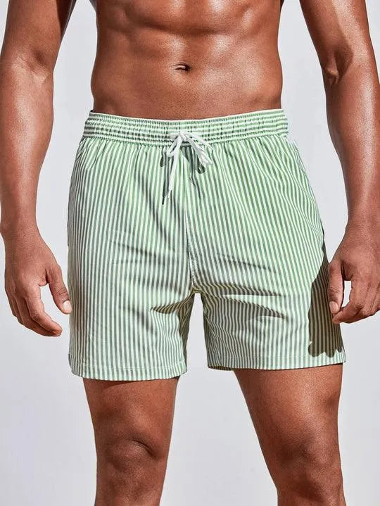 Elegant Striped Swim Shorts