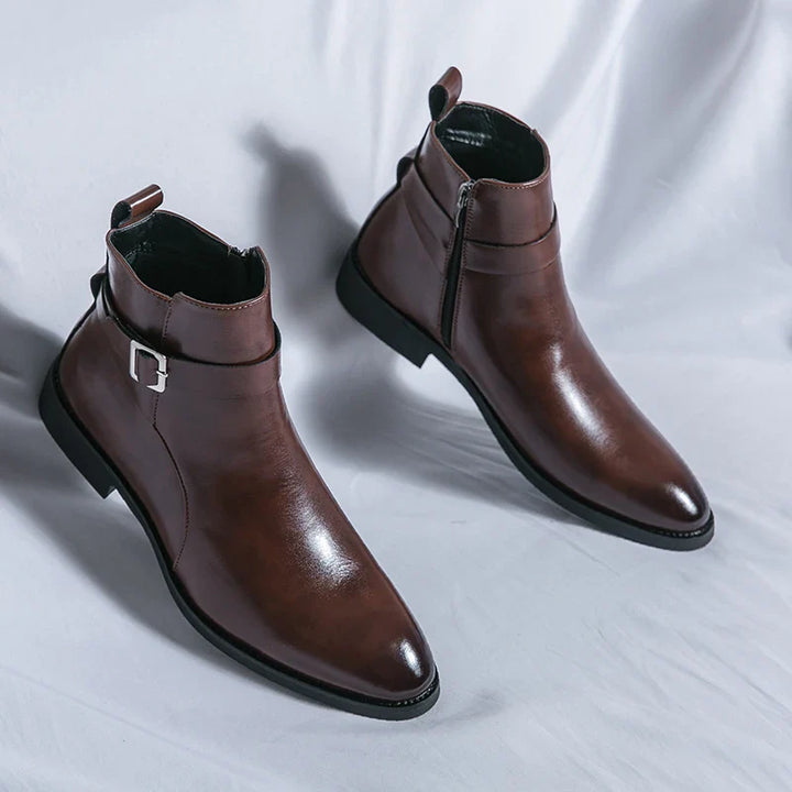 Elegant Leather Ankle Boots