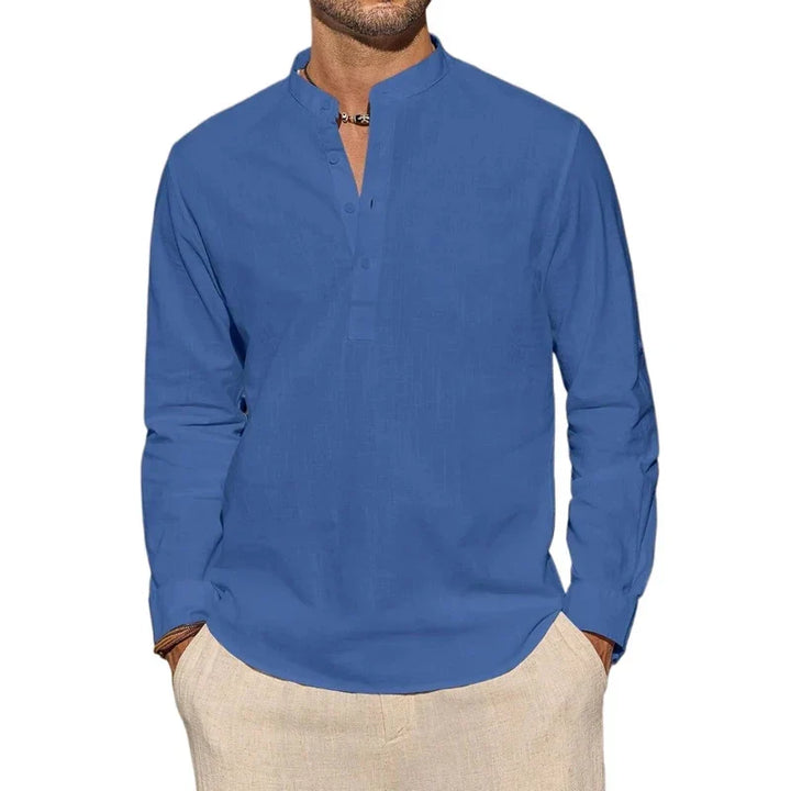 Elegant Cotton Henley Shirt