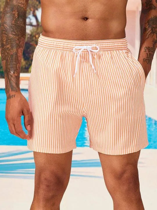 Elegant Striped Swim Shorts
