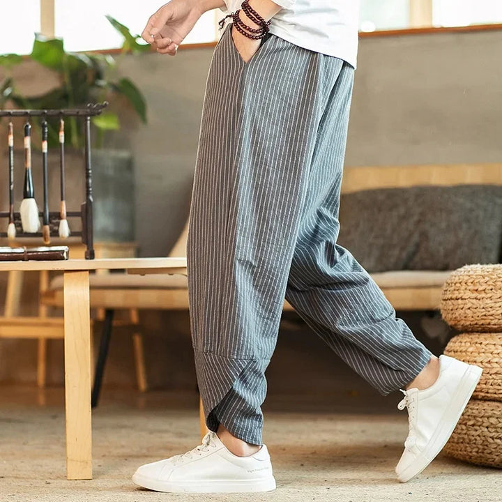 Elegant Striped Linen Pants