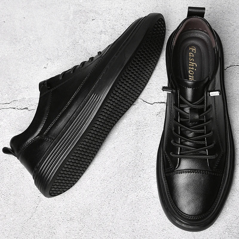 Elegant Thick Soled Leather Shoes