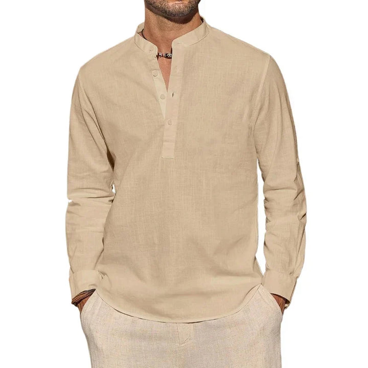Elegant Cotton Henley Shirt
