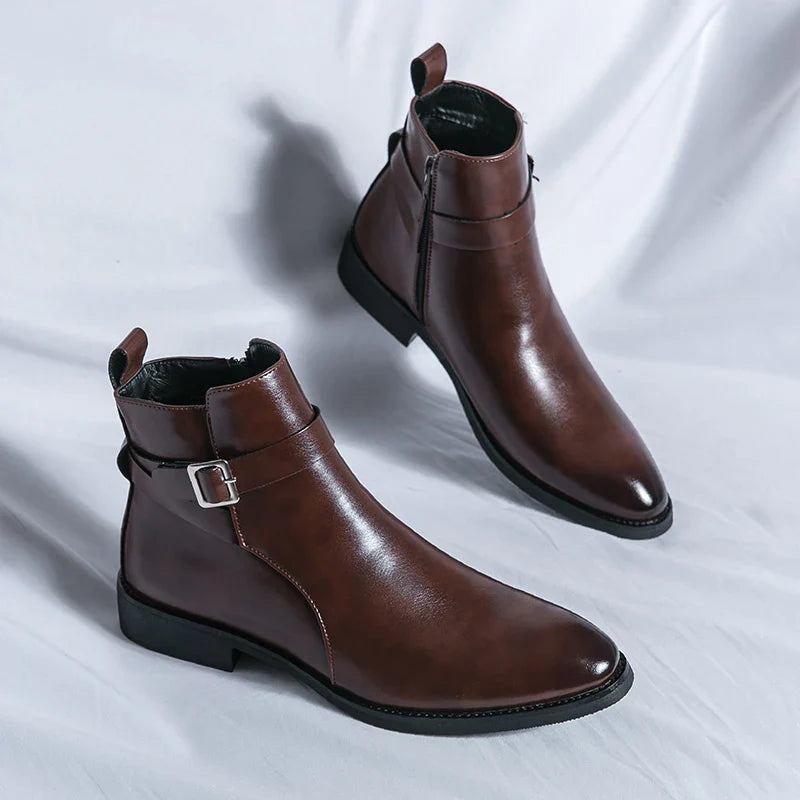 Elegant Leather Ankle Boots